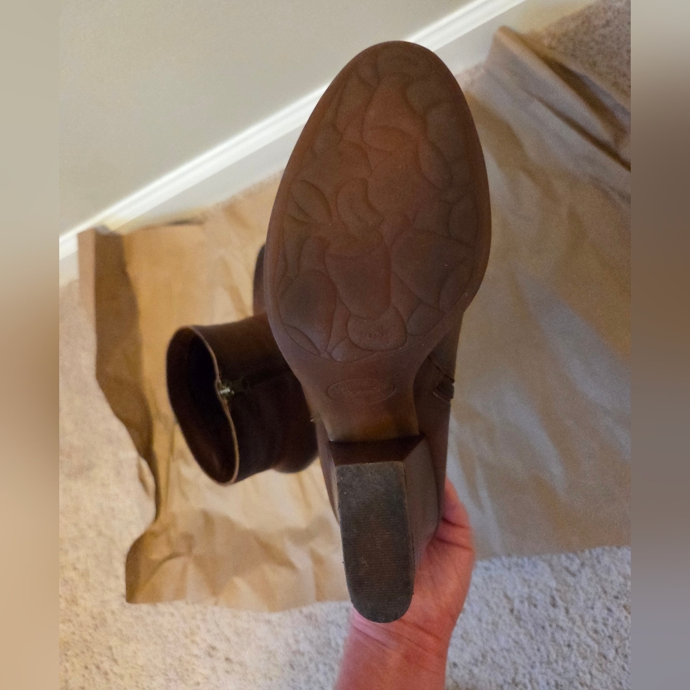 Kork-Ease Brown Leather Ankle Booties Size 10 - Picture 8 of 13